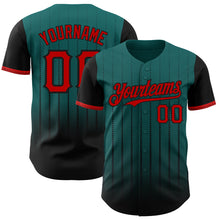 Charger l&#39;image dans la galerie, Custom Teal Red-Black 3D Pattern Design Gradient Geometric Shape Authentic Baseball Jersey
