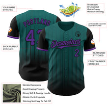 Charger l&#39;image dans la galerie, Custom Teal Purple-Black 3D Pattern Design Gradient Geometric Shape Authentic Baseball Jersey
