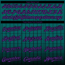 Charger l&#39;image dans la galerie, Custom Teal Purple-Black 3D Pattern Design Gradient Geometric Shape Authentic Baseball Jersey
