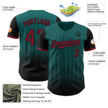 Charger l&#39;image dans la galerie, Custom Teal Crimson-Black 3D Pattern Design Gradient Geometric Shape Authentic Baseball Jersey
