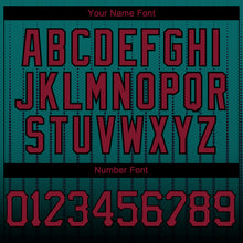 Charger l&#39;image dans la galerie, Custom Teal Crimson-Black 3D Pattern Design Gradient Geometric Shape Authentic Baseball Jersey
