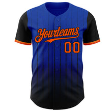 Charger l&#39;image dans la galerie, Custom Thunder Blue Orange-Black 3D Pattern Design Gradient Geometric Shape Authentic Baseball Jersey
