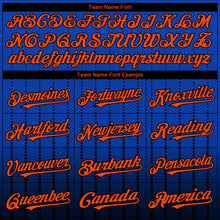 Charger l&#39;image dans la galerie, Custom Thunder Blue Orange-Black 3D Pattern Design Gradient Geometric Shape Authentic Baseball Jersey
