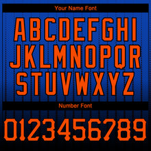 Charger l&#39;image dans la galerie, Custom Thunder Blue Orange-Black 3D Pattern Design Gradient Geometric Shape Authentic Baseball Jersey
