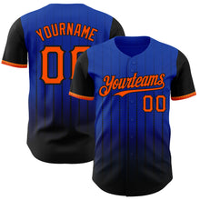 Charger l&#39;image dans la galerie, Custom Thunder Blue Orange-Black 3D Pattern Design Gradient Geometric Shape Authentic Baseball Jersey
