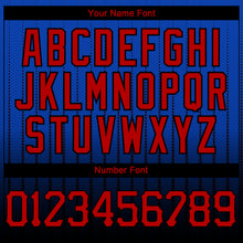 Charger l&#39;image dans la galerie, Custom Thunder Blue Red-Black 3D Pattern Design Gradient Geometric Shape Authentic Baseball Jersey
