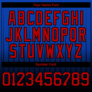 Custom Thunder Blue Red-Black 3D Pattern Design Gradient Geometric Shape Authentic Baseball Jersey