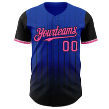 Charger l&#39;image dans la galerie, Custom Thunder Blue Pink-Black 3D Pattern Design Gradient Geometric Shape Authentic Baseball Jersey
