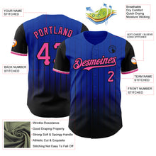 Charger l&#39;image dans la galerie, Custom Thunder Blue Pink-Black 3D Pattern Design Gradient Geometric Shape Authentic Baseball Jersey
