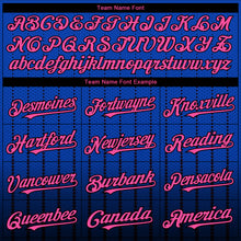 Charger l&#39;image dans la galerie, Custom Thunder Blue Pink-Black 3D Pattern Design Gradient Geometric Shape Authentic Baseball Jersey
