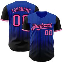 Charger l&#39;image dans la galerie, Custom Thunder Blue Pink-Black 3D Pattern Design Gradient Geometric Shape Authentic Baseball Jersey

