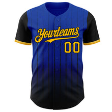 Charger l&#39;image dans la galerie, Custom Thunder Blue Gold-Black 3D Pattern Design Gradient Geometric Shape Authentic Baseball Jersey
