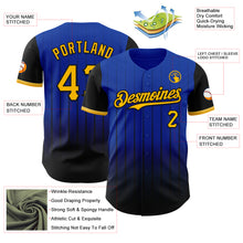 Charger l&#39;image dans la galerie, Custom Thunder Blue Gold-Black 3D Pattern Design Gradient Geometric Shape Authentic Baseball Jersey
