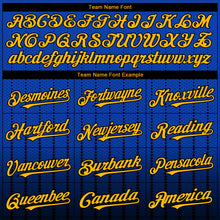 Charger l&#39;image dans la galerie, Custom Thunder Blue Gold-Black 3D Pattern Design Gradient Geometric Shape Authentic Baseball Jersey
