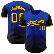 Charger l&#39;image dans la galerie, Custom Thunder Blue Gold-Black 3D Pattern Design Gradient Geometric Shape Authentic Baseball Jersey

