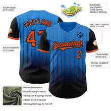 Charger l&#39;image dans la galerie, Custom Electric Blue Orange-Black 3D Pattern Design Gradient Geometric Shape Authentic Baseball Jersey
