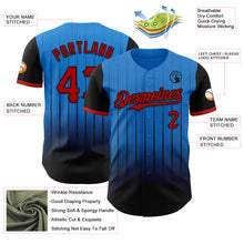 Charger l&#39;image dans la galerie, Custom Electric Blue Red-Black 3D Pattern Design Gradient Geometric Shape Authentic Baseball Jersey
