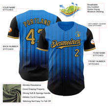 Charger l&#39;image dans la galerie, Custom Electric Blue Old Gold-Black 3D Pattern Design Gradient Geometric Shape Authentic Baseball Jersey
