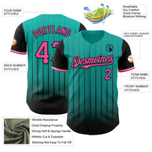 Laden Sie das Bild in den Galerie-Viewer, Custom Aqua Pink-Black 3D Pattern Design Gradient Geometric Shape Authentic Baseball Jersey

