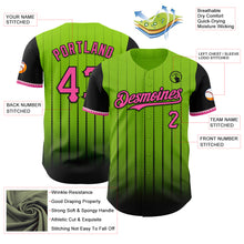 Load image into Gallery viewer, Custom Neon Green Pink-Black 3D Pattern Design Gradient Geometric Shape Authentic Baseball Jersey

