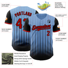 Load image into Gallery viewer, Custom Light Blue Red-Black 3D Pattern Design Gradient Geometric Shape Authentic Baseball Jersey
