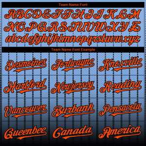 Custom Light Blue Orange-Black 3D Pattern Design Gradient Geometric Shape Authentic Baseball Jersey