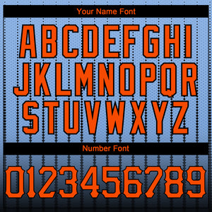 Custom Light Blue Orange-Black 3D Pattern Design Gradient Geometric Shape Authentic Baseball Jersey