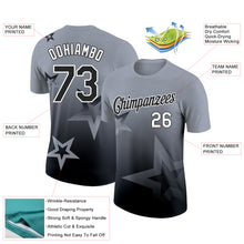 Загрузить изображение в средство просмотра галереи, Custom Gray Black-White 3D Pattern Design Gradient Style Twinkle Star Performance T-Shirt
