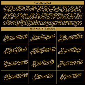 Custom Black Old Gold 3D Pattern Design Gradient Style Twinkle Star Performance T-Shirt