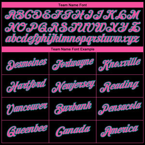 Custom Black Pink-Teal 3D Pattern Design Gradient Style Twinkle Star Performance T-Shirt