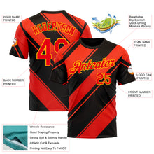 Charger l&#39;image dans la galerie, Custom Black Fire Red-Yellow 3D Pattern Design Patriot USA Heat Sportswear Performance T-Shirt
