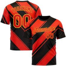 Charger l&#39;image dans la galerie, Custom Black Fire Red-Yellow 3D Pattern Design Patriot USA Heat Sportswear Performance T-Shirt
