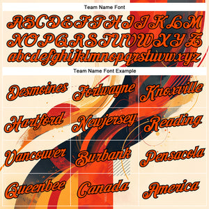 Custom Cream Orange-Black 3D Pattern Design Canada Geometric Shape Sport Wear Performance T-Shirt