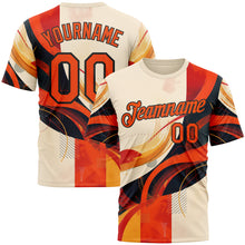 Charger l&#39;image dans la galerie, Custom Cream Orange-Black 3D Pattern Design Canada Geometric Shape Sport Wear Performance T-Shirt
