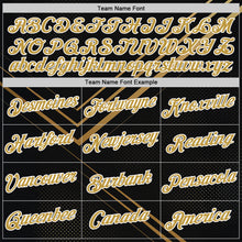 Загрузить изображение в средство просмотра галереи, Custom Black Old Gold-White 3D Pattern Design Geometric Shape Sport Wear Performance T-Shirt
