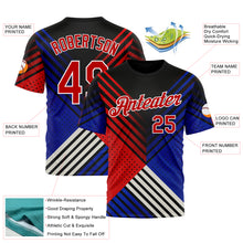 Load image into Gallery viewer, Custom Black Red Blue-White 3D Pattern Design USA Inspired America Sport Wear Performance T-Shirt
