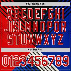 Custom Black Red Blue-White 3D Pattern Design USA Inspired America Sport Wear Performance T-Shirt