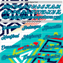 Load image into Gallery viewer, Custom White Auqa Red Green-Royal 3D Pattern Design Geometric Shape Sportswear Performance T-Shirt
