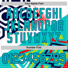 Load image into Gallery viewer, Custom White Auqa Red Green-Royal 3D Pattern Design Geometric Shape Sportswear Performance T-Shirt
