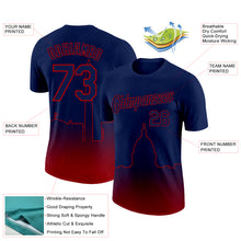 Загрузить изображение в средство просмотра галереи, Custom Navy Red 3D Washington City Edition Fade Fashion Performance T-Shirt
