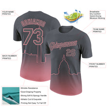 Charger l&#39;image dans la galerie, Custom Steel Gray Medium Pink 3D Washington City Edition Fade Fashion Performance T-Shirt
