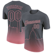 Charger l&#39;image dans la galerie, Custom Steel Gray Medium Pink 3D Washington City Edition Fade Fashion Performance T-Shirt
