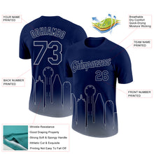 Загрузить изображение в средство просмотра галереи, Custom Navy Gray 3D Dallas City Edition Fade Fashion Performance T-Shirt
