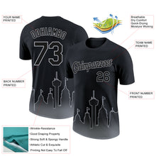 Загрузить изображение в средство просмотра галереи, Custom Black Gray 3D San Antonio City Edition Fade Fashion Performance T-Shirt
