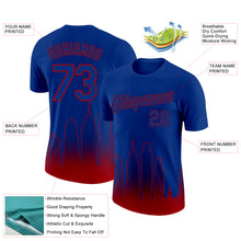Charger l&#39;image dans la galerie, Custom Royal Red 3D Philadelphia City Edition Fade Fashion Performance T-Shirt
