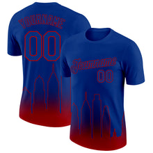 Charger l&#39;image dans la galerie, Custom Royal Red 3D Philadelphia City Edition Fade Fashion Performance T-Shirt
