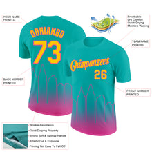 Charger l&#39;image dans la galerie, Custom Aqua Yellow-Pink 3D San Diego City Edition Fade Fashion Performance T-Shirt
