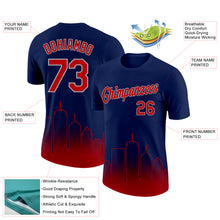 Charger l&#39;image dans la galerie, Custom Navy Red-Gray 3D Boston City Edition Fade Fashion Performance T-Shirt
