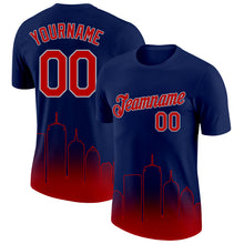 Charger l&#39;image dans la galerie, Custom Navy Red-Gray 3D Boston City Edition Fade Fashion Performance T-Shirt

