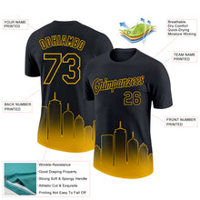 Charger l&#39;image dans la galerie, Custom Black Gold 3D Boston City Edition Fade Fashion Performance T-Shirt
